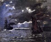 Claude Monet A Seascape,Shipping by Moonlight oil painting picture wholesale